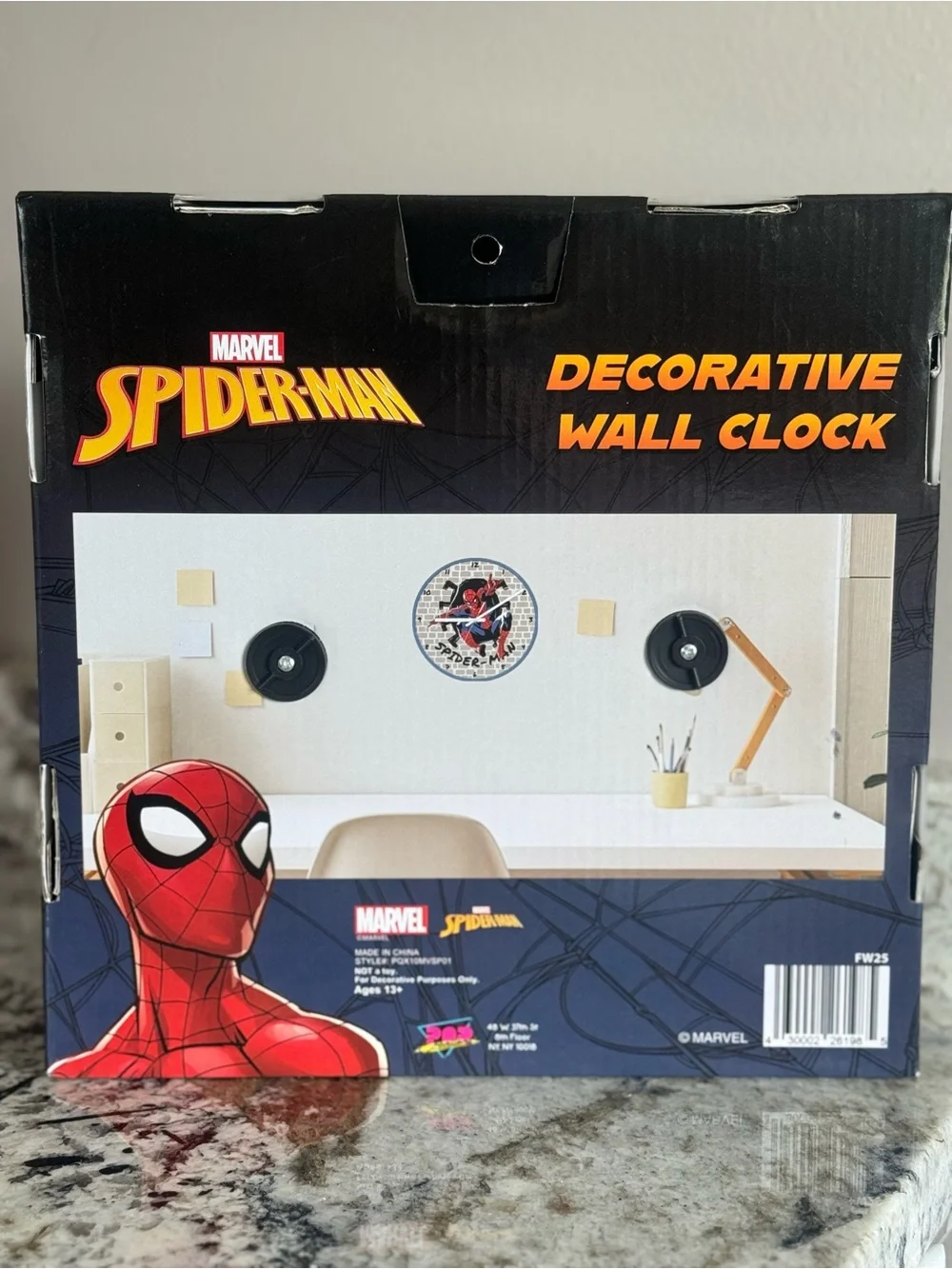 Marvel Spider-Man Blue and Red Wall Clock
